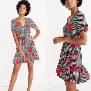 Madewell Bianca Ruffle Wrap Dress Candid Orchids Size 2
